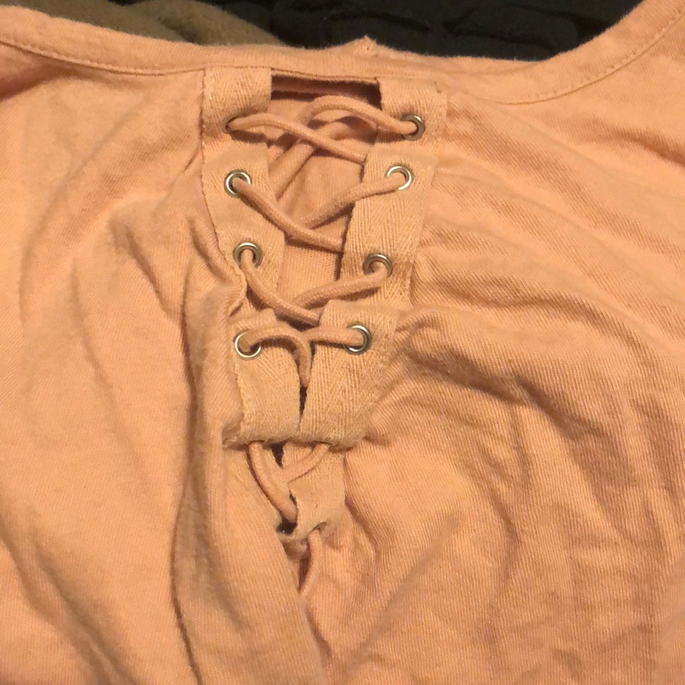 Forever 21, Peach/Pink dress shirt, laced.